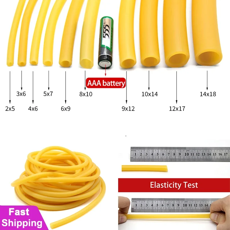 Speargun Rubber Band - 1~10m Nature Latex Rubber Hoses ID
