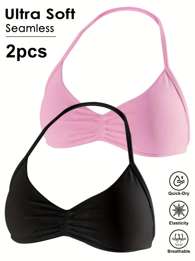 Aquatic Gym - 2pcs Seamless Sexy Open Back Gym